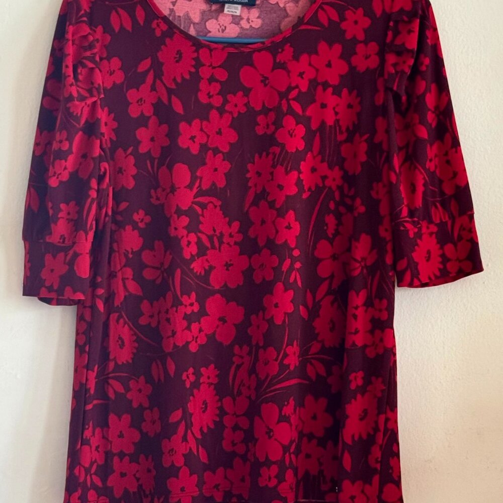 Tommy Hilfiger Red and dark blue stretch woman top size M